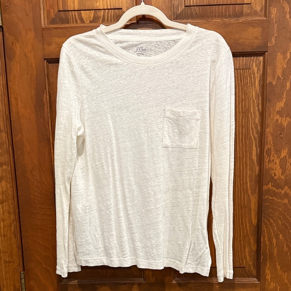J. Crew white Linen Tee